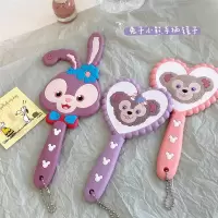 ins复古可爱小熊手柄化妆镜网红少女心随身防摔手持补妆镜子便携