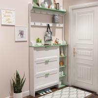 北欧田园超薄翻斗鞋柜简约现代门厅玄关柜门口家用进门衣架鞋架