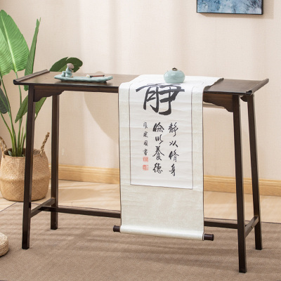 新中式实木玄关桌子靠墙长条窄桌餐边桌端景柜轻奢玄关台条案供桌