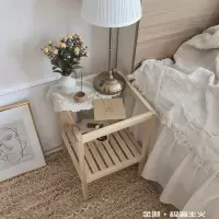北欧简约ins风实木茶几角几酒店民宿沙发边几方桌租房改造床头柜