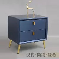 轻奢床头柜皮质软包北欧极简约后现代镀金属灰色ins定制超窄边柜