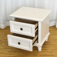 全实木床头柜25/35/40/45/50cm美式简约简欧象牙白窄床边收纳柜ab