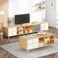北欧电视柜现代简约茶几组合小户型客厅仿实木简易经济型电视机柜