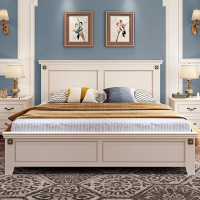 欧式双人床主卧北欧现代简约美式床实木床1.5米床1.8米经济型家具