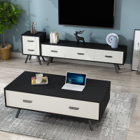 北欧电视柜茶几组合现代简约简易卧室客厅地柜小户型实木电视机柜