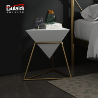 北欧轻奢角几岩板边几阳台铁艺小茶几客厅简约沙发边柜卧室床头桌