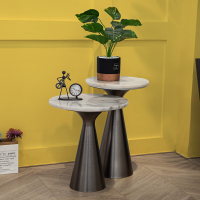 北欧大理石沙发边几轻奢铁艺角几客厅意式现代简约休闲阳台小茶几