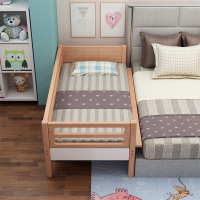 实木榉木儿童床带护栏男孩女孩粉色公主床边床加宽床婴儿床拼接床