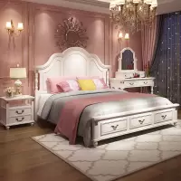 欧式床双人床 现代简约公主床1.5m1.8米床主卧北欧简约美式轻奢床