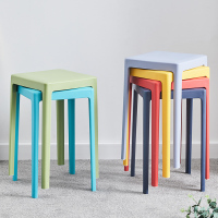 塑料凳子简约家用高凳加厚成人套凳宿舍书桌凳户外高板凳北欧方凳