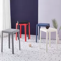 现代简约塑料凳子加厚成人家用餐桌高板凳时尚创意北欧方凳彩色椅
