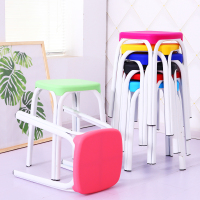 塑料凳子家用加厚板凳成人家用餐桌凳时尚创意塑料椅子小圆高凳子