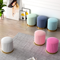 化妆凳北欧梳妆台凳子轻奢化妆椅子卧室沙发换鞋脚凳梳妆圆凳布艺