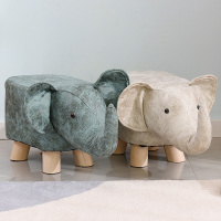 儿童卡通凳创意时尚小牛大象沙发凳网红换鞋凳小凳子实木动物板凳