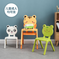 幼儿园课桌椅加厚塑料动物图案靠背椅宝宝安全小凳子卡通儿童餐椅