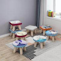 小凳子家用门口换鞋凳创意实木圆形蘑菇凳沙发布艺矮凳时尚儿童凳