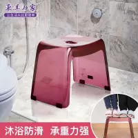 日本家用塑料凳子加厚成人儿童矮凳浴室防滑坐凳方凳小板凳洗澡凳