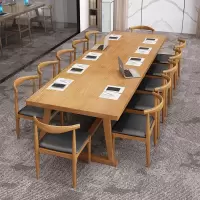 北欧实木会议桌长桌简约现公桌椅组合创意洽谈桌培训桌工作台