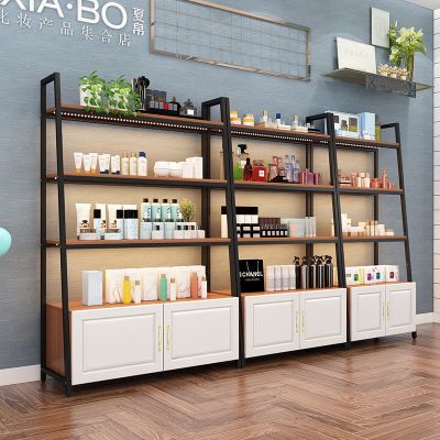 新品化妆品展示柜精品超市货架置物架美容美甲店展示架陈列柜定制