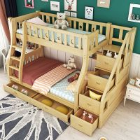 原木子母床双层床儿童床高低床实木床成人上下铺木床松木上下床