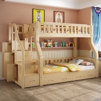 实木高低床子母床儿童床上下床松木床双层床成人上下铺二层母子床