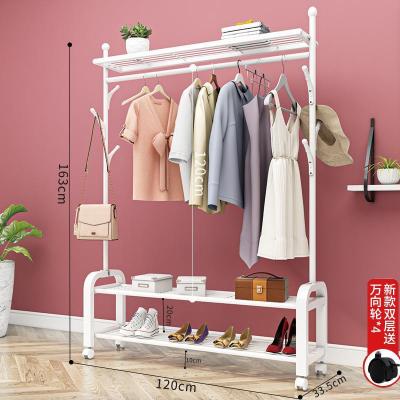简易衣帽架落地卧室内折叠挂衣架出租房家用置物小户型晾衣服架子