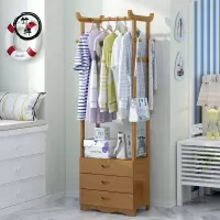 简易衣帽架实木卧室落地挂衣架柜子简约现代衣服包置物家用