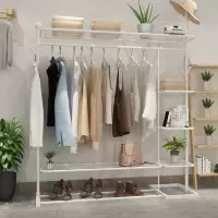 简易晾衣架落地卧室内挂衣架家用宿舍衣帽架折叠单杆式凉衣服架子