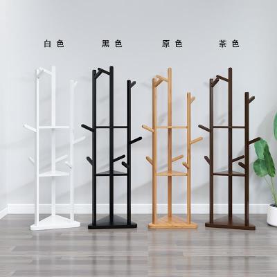 简易衣帽架实木卧室落地挂衣架柜子衣服包置物家用收纳架简约现代