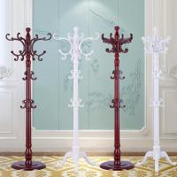 欧式实木衣帽架落地家用卧室内挂衣服的架子多功能简易单杆式包架