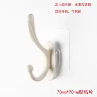 免打孔衣帽挂钩 壁挂式加大加厚门后挂钩浴室毛巾架挂衣钩衣帽架|北欧米(70mm*70mm加大胶贴) 五个装(优惠装)