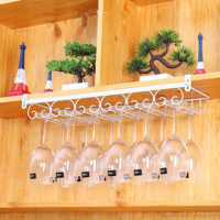 免钉红酒杯架倒挂家用高脚杯架欧式酒架创意葡萄酒杯架酒柜挂杯架