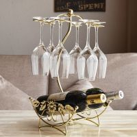 创意红酒架倒挂红酒杯架家用葡萄酒架子欧式放酒瓶架酒柜摆件酒架