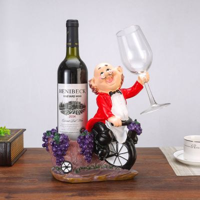 欧式红酒架 创意树脂人物葡萄酒架 个性彩绘酒瓶架