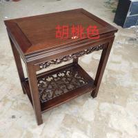 简约现代实木花架鱼缸架子榆木花几盆景奇石桌客厅地面木质置物架