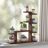 实木飘窗台多肉花架子多层室内客厅桌面小花架阳台花盆架置物装饰