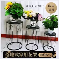 北欧高档铁艺花架落地式客厅花盆架绿萝花架子阳台室内外多层盆栽