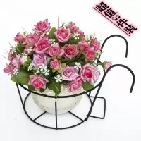 3个装铁艺阳台花架 挂式栏杆花架护栏挂式花盆架 悬挂花架