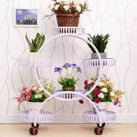 欧式铁艺花架带轮落地式花盆架客厅阳台花架子多层室内特价省空间