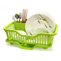 大号放碗架沥水碗架碗柜厨房置物架餐碗筷滴水带盖塑料装碗收纳箱|大号不带盖款长边出水+10个挂钩