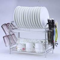 碗架厨房置物架沥水碗架餐具洗放盘子家用碗碟收纳架刀架碗柜单层|【椭圆门形】【水杯架】【白盘】