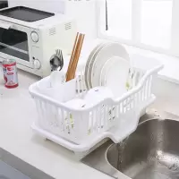 滴水碗架碗碟沥水架沥水碗架 塑料角架 厨房用睥睨碗柜厨具置物架|正面出水白色
