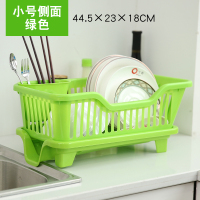 沥水碗架厨房用品沥水碗架厨房碗盘置物架碟筷子篮置|侧面小号绿色