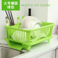 沥水碗架厨房用品沥水碗架厨房碗盘置物架碟筷子篮置|大号侧面绿色