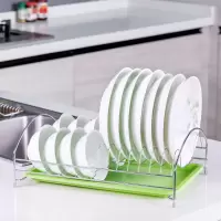 加厚碗架沥水架碗碟架厨房置物架滴水架收纳架碗柜|[单层碗碟架][颜色随机]