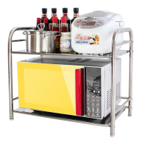 厨房不锈钢置物架双层微波炉架烤箱架单层调料架收纳架厨房用品