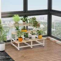 木花架多层室内阶梯式落地花盆架铁艺置物架室外阳台花架子