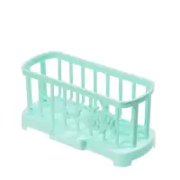 水槽台面清洁抹布架塑料沥水架厨房用品海绵收纳置物架百洁布挂架|典雅玫瑰款绿色