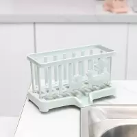 水槽台面清洁抹布架塑料沥水架厨房用品海绵收纳置物架百洁布挂架|荷叶绿