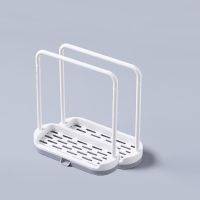 厨房抹布架双层洗碗百洁布沥水架水槽置物架台面海绵钢丝球收纳架|单杆款灰白色2个(迷你短款)